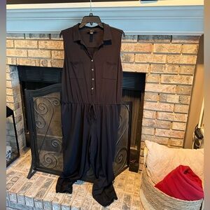 Style&Co. sleeveless jersey jumpsuit, black, size Large, EUC